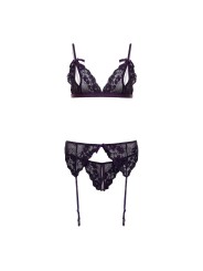 Christine - Axelle 3pc Set - Open Crotch & Cups Purple