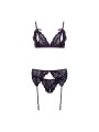 Christine - Axelle 3pc Set - Open Crotch & Cups Purple