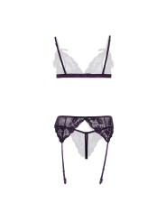 Christine - Axelle 3pc Set - Open Crotch & Cups Purple