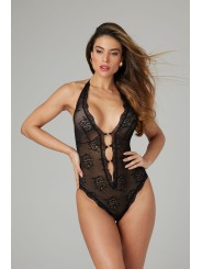 Christine - Lace open crotch body Rose