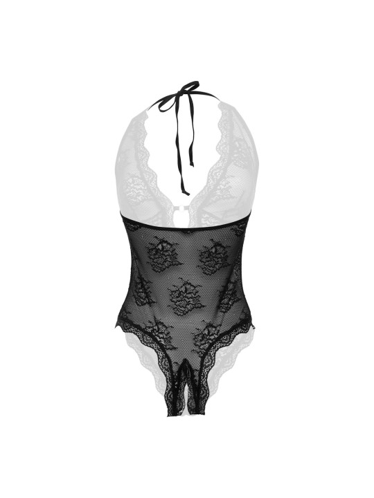 Christine - Lace open crotch body Rose