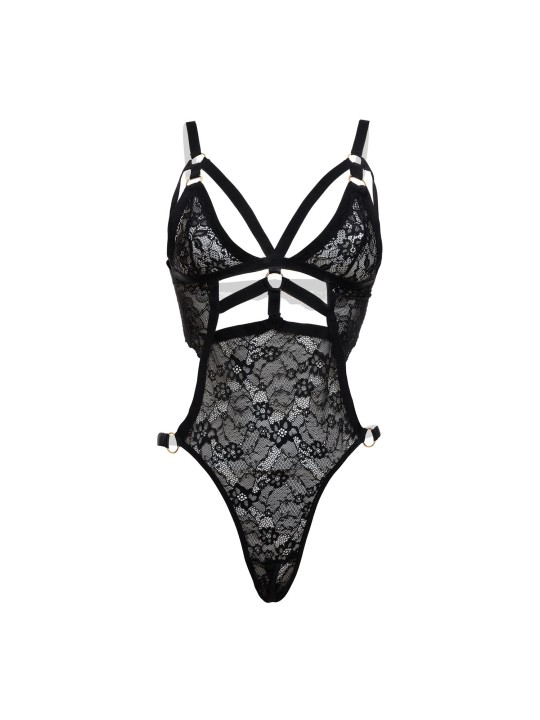 Christine - Exclusieve body met open kruis Giselle - Zwart
