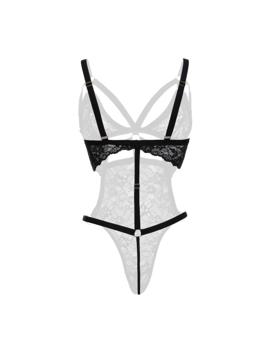 Christine - Exclusieve body met open kruis Giselle - Zwart