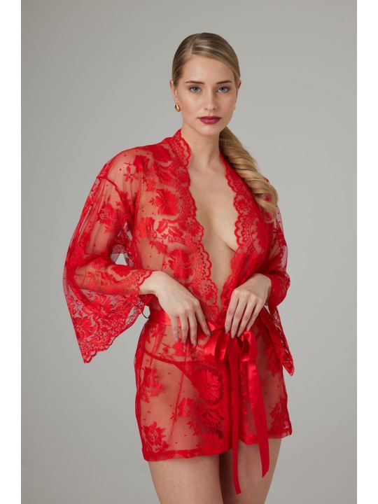 Christine - Kanten Kimono Graceful - Rood