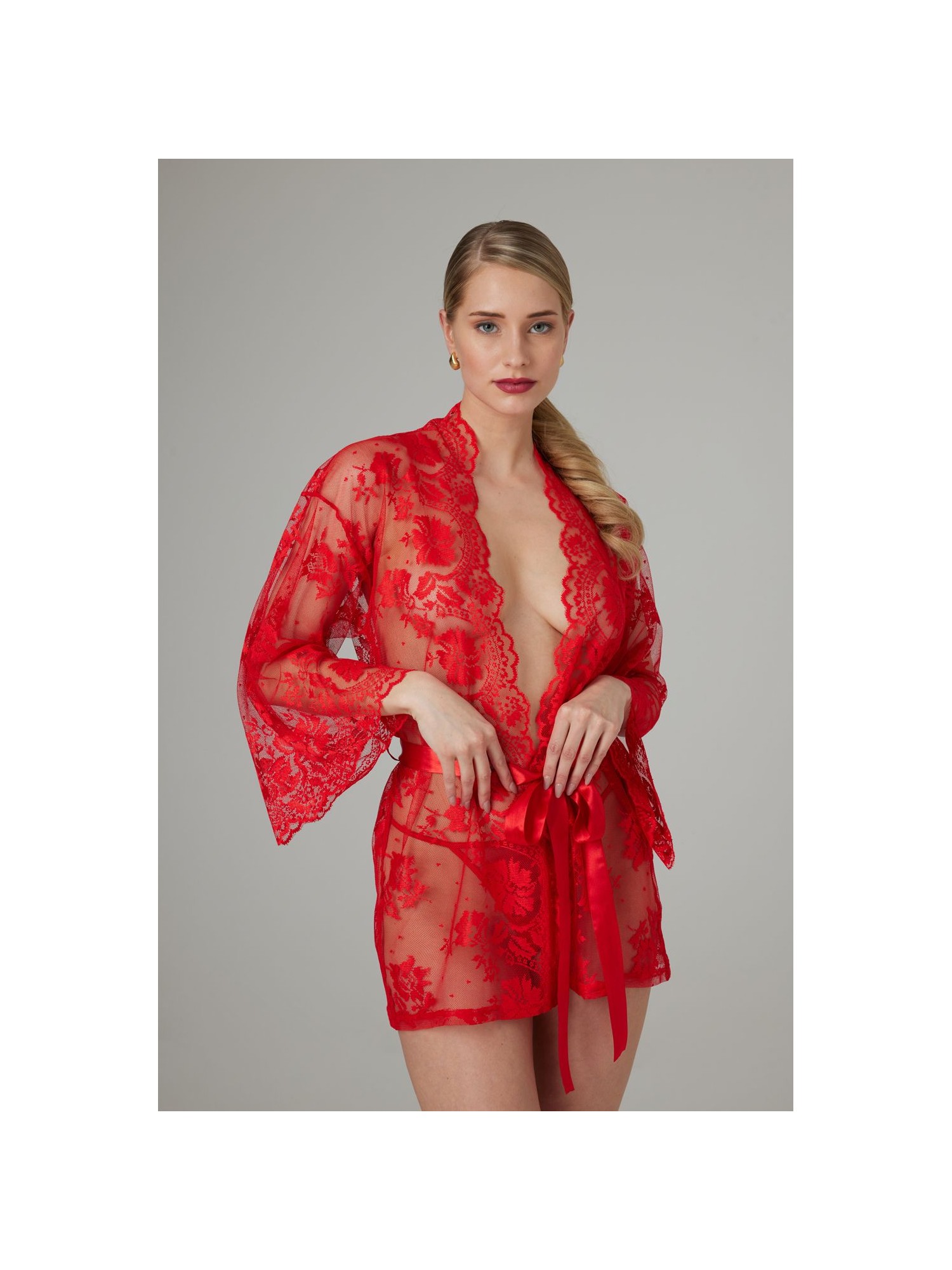 Christine - Kanten Kimono Graceful - Rood