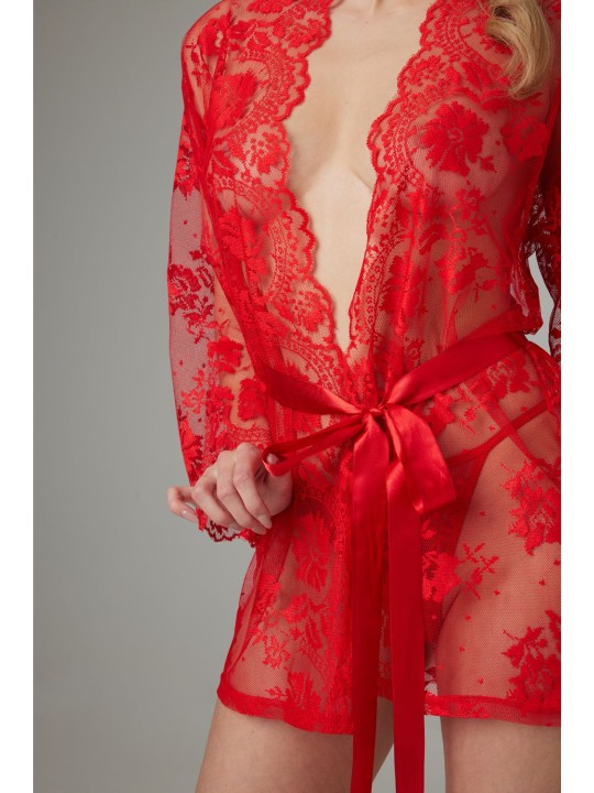Christine - Kanten Kimono Graceful - Rood