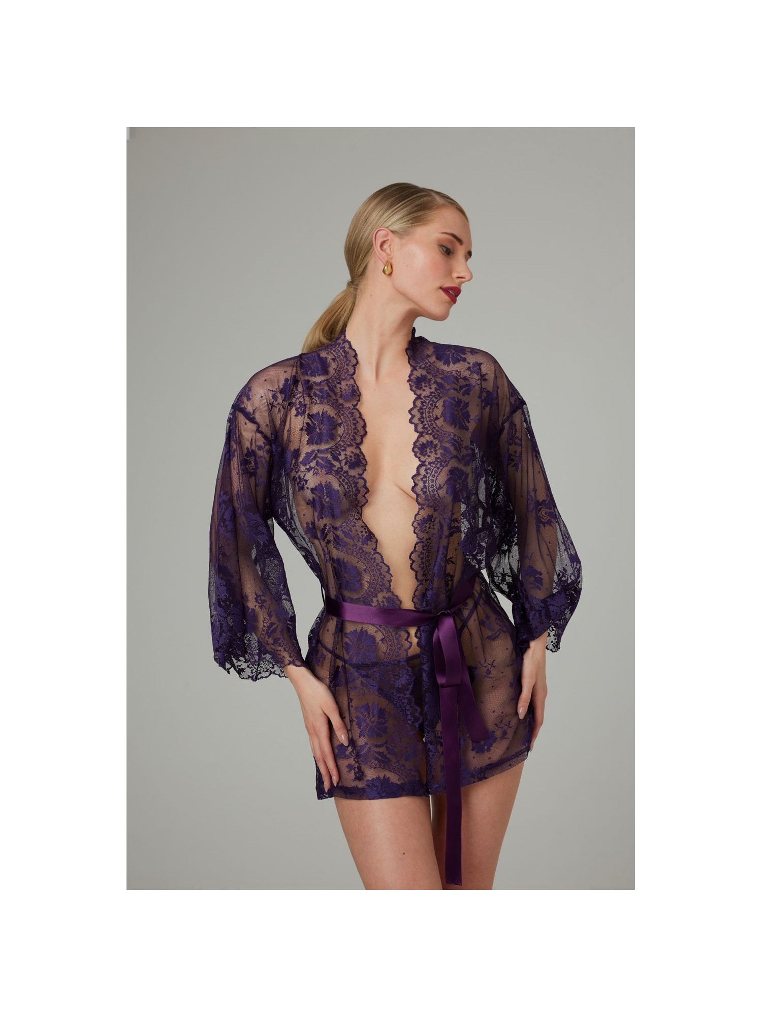 Christine - Kanten Kimono Graceful - Paars