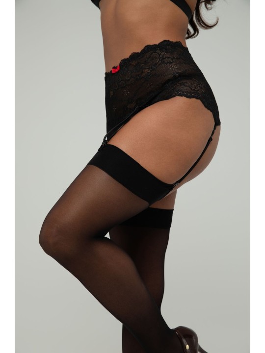 Christine - Lace suspenderbelt wide Marzia - Black