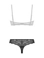Christine - Kanten String Met Open Kruisje Marzia - Zwart