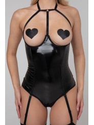 Christine - Bodysuit with Open Cups Dark Desire - Black