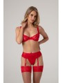 Christine - 3 piece bra set Marzia - red