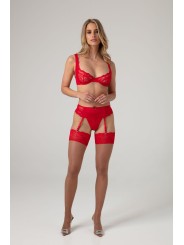 Christine - 3 piece bra set Marzia - red