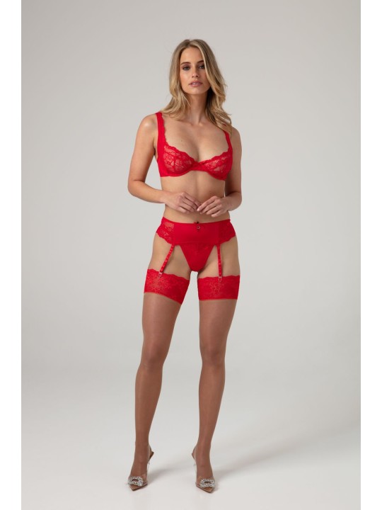 Christine - 3 piece bra set Marzia - red