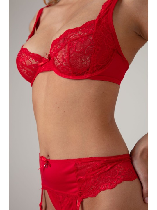 Christine - 3 piece bra set Marzia - red