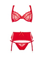 Christine - 3 piece bra set Marzia - red