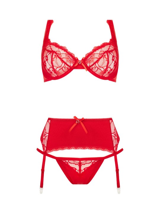 Christine - 3 piece bra set Marzia - red