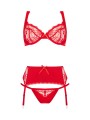 Christine - 3 piece bra set Marzia - red