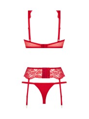 Christine - 3 piece bra set Marzia - red
