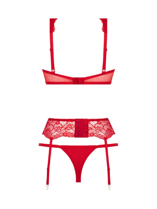 Christine - 3 piece bra set Marzia - red