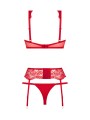 Christine - 3 piece bra set Marzia - red