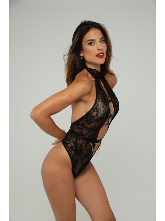 Christine - Exclusive Body with open crotch Blace - Black