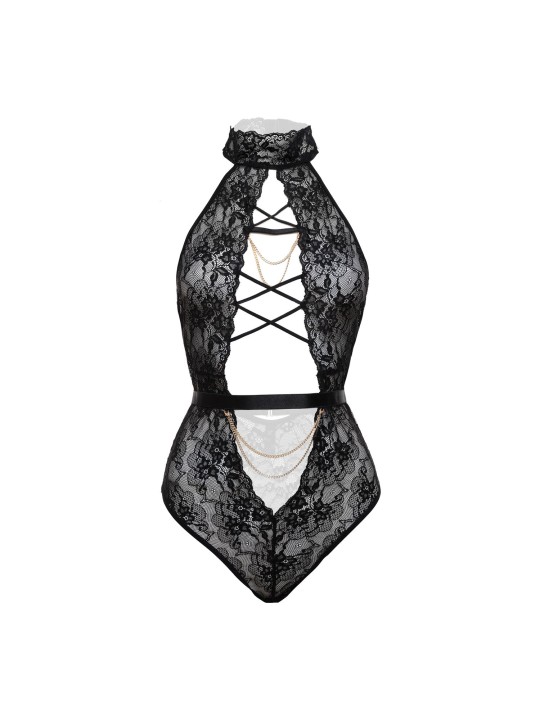 Christine - Exclusive Body with open crotch Blace - Black
