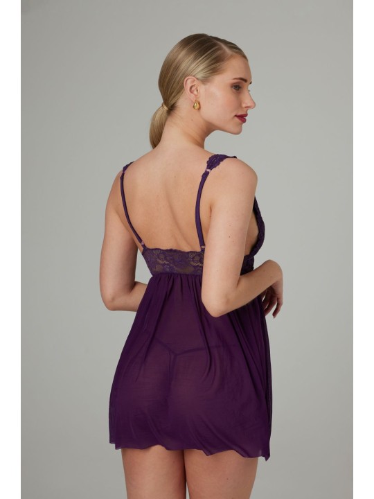 Christine - Babydoll & String Lieve - paars