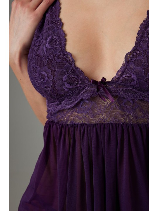 Christine - Babydoll & String Lieve - paars