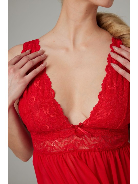 Christine - Babydoll & String Lieve - Rood