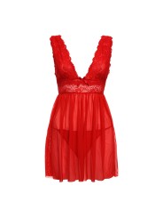 Christine - Babydoll & String Lieve - Rood