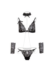 Christine - Soft bondage set with pearls Mea - Black