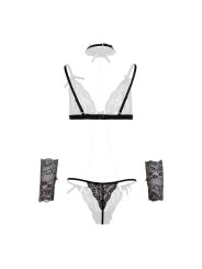 Christine - Soft bondage set with pearls Mea - Black