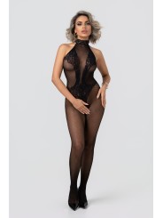 Christine - Visnet Kanten Catsuit Met Open Kruisje