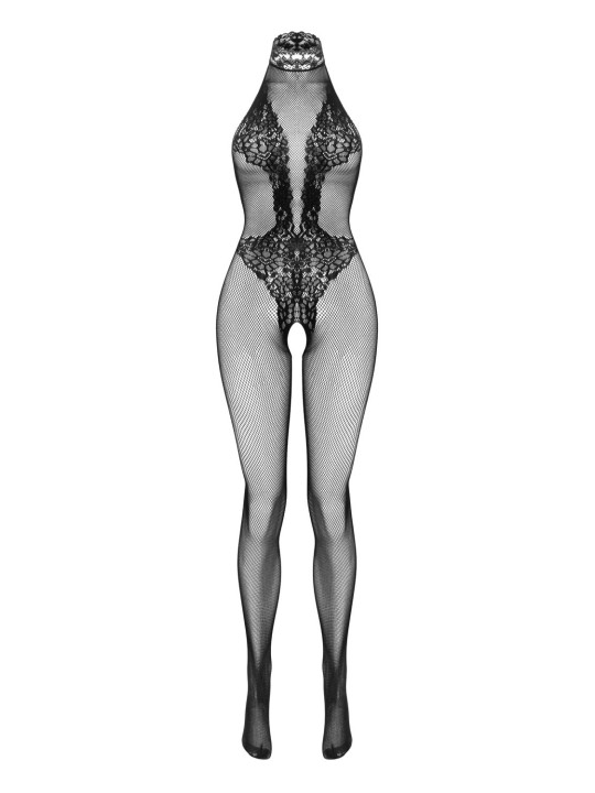 Christine - Visnet Kanten Catsuit Met Open Kruisje