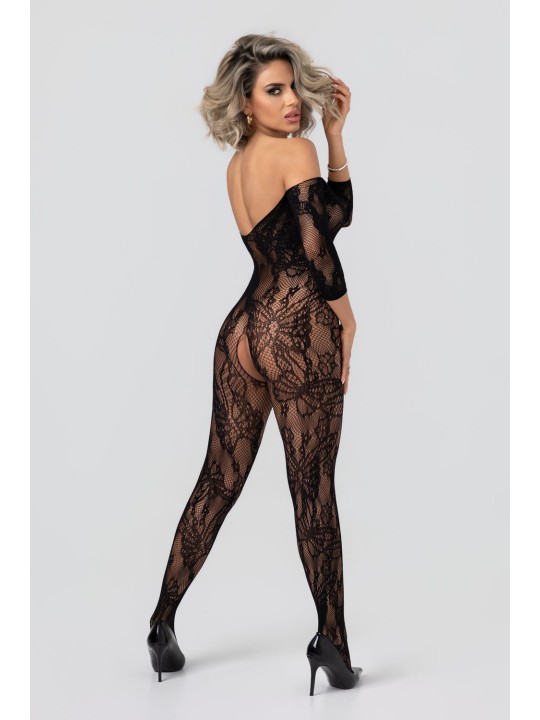 Christine - Kanten Visnet Catsuit Open Kruisje
