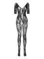 Christine - Kanten Visnet Catsuit Open Kruisje