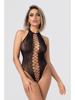 Christine - Noir Open Crotch Bodysuit