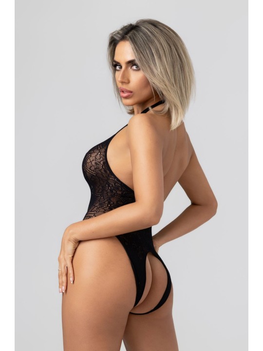 Christine - Noir Open Crotch Bodysuit