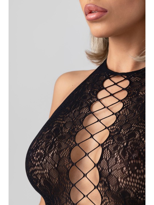 Christine - Noir Open Crotch Bodysuit