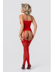 Christine - Open Kruis Jarretel Design Catsuit
