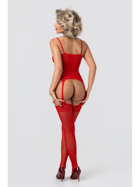 Christine - Open Kruis Jarretel Design Catsuit
