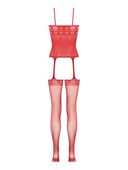 Christine - Open Kruis Jarretel Design Catsuit