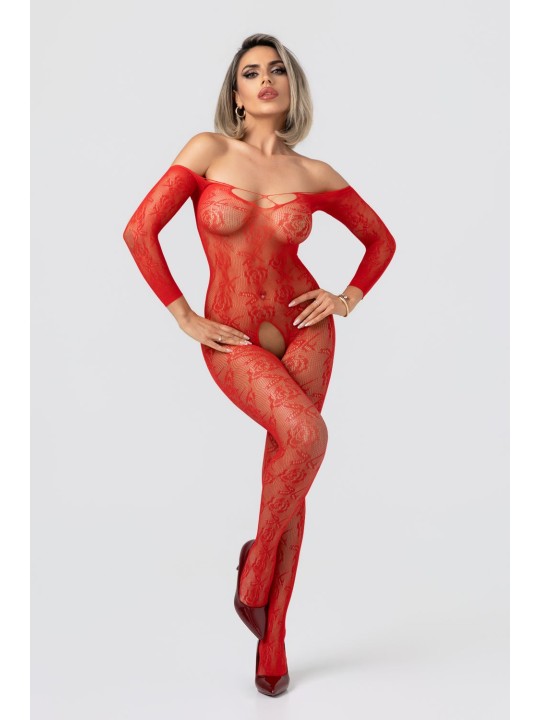 Christine - Rose Kanten Catsuit Met Open Kruisje