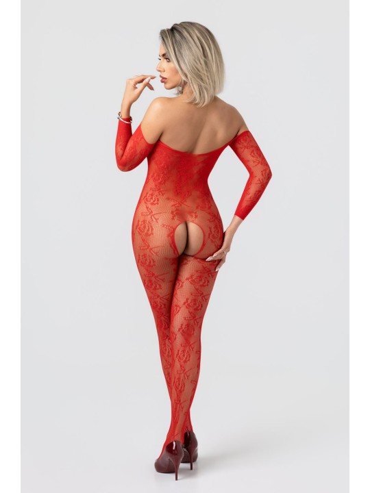 Christine - Rose Kanten Catsuit Met Open Kruisje