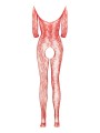 Christine - Rose Kanten Catsuit Met Open Kruisje