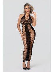 Christine - Midnight Fishnet Cut-Out Dress