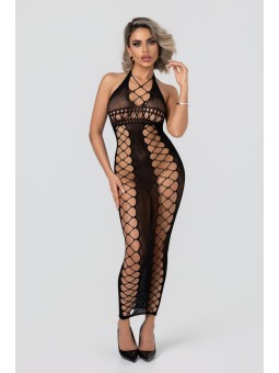 Christine - Midnight Fishnet Cut-Out Dress