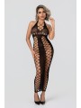 Christine - Midnight Fishnet Cut-Out Dress