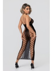 Christine - Midnight Fishnet Cut-Out Dress