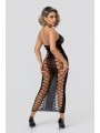 Christine - Midnight Fishnet Cut-Out Dress